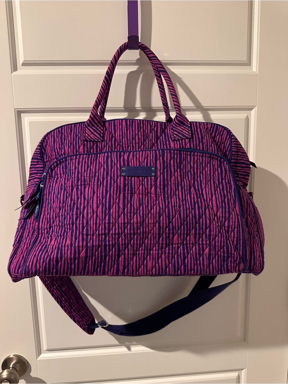 Vera Bradley Pink and Purple Quilted Travel Tote
